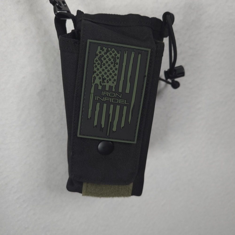 Iron Infidel 64oz Battle Water Bottle Pouch and Handle Black Outdoor
